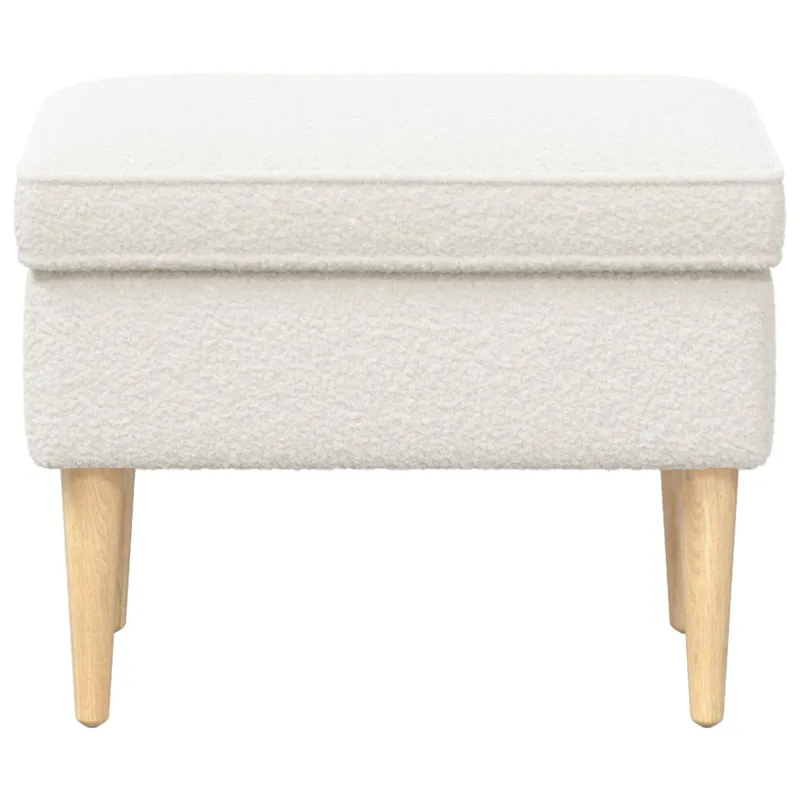 Pėdų staliukas Kreminė 55 x 35 x 41 cm Bouclé