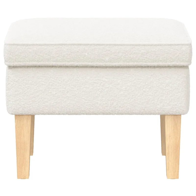 Pėdų staliukas Kreminė 55 x 35 x 41 cm Bouclé