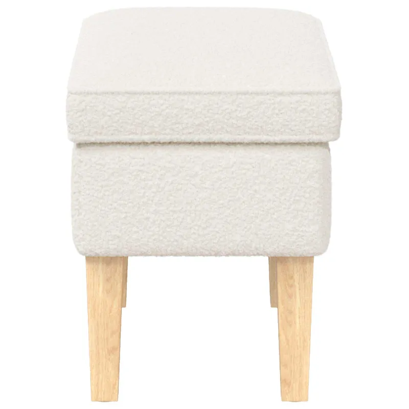 Pėdų staliukas Kreminė 55 x 35 x 41 cm Bouclé