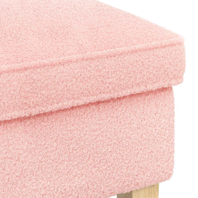 Pėdų staliukas Rožinė 55 x 35 x 41 cm Bouclé