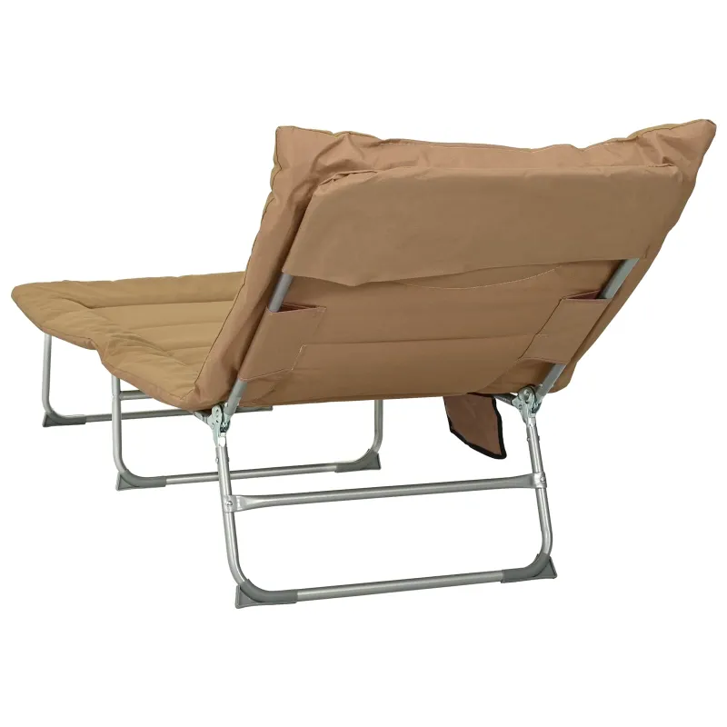 Sulankstomas saulės gultas su pagalvėle 2 pcs Smėlio