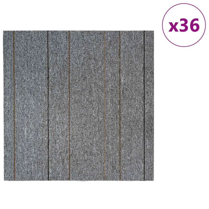 Kilimų plytelė Šviesiai pilka su dryžiais 50 x 50 cm 36 pcs