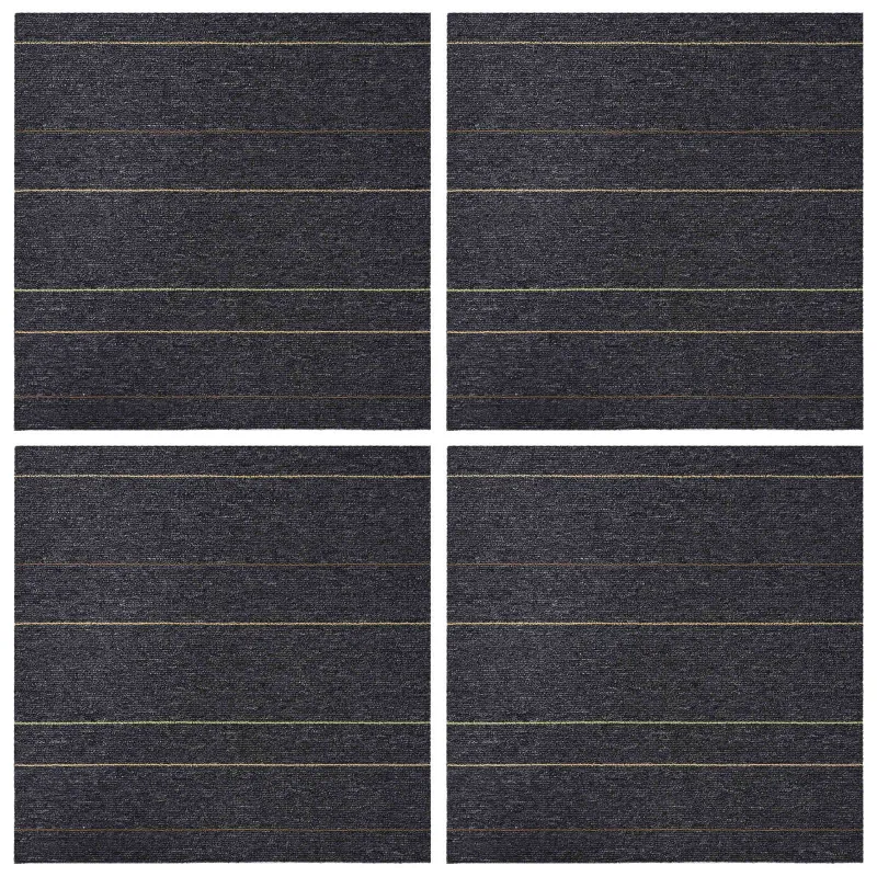 Kilimų plytelė Tamsiai pilka su juostelėmis 50 x 50 cm 4 pcs