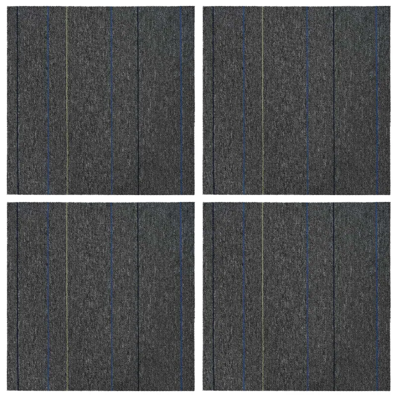 Kilimų plytelė Vidutinė pilka su juostelėmis 50 x 50 cm 4 pcs