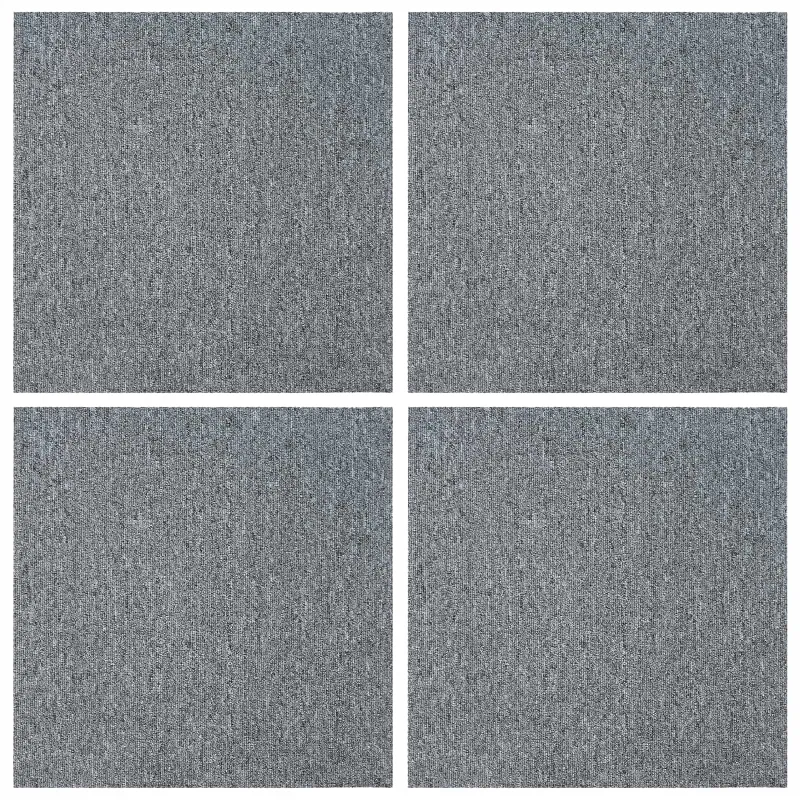 Kilimų plytelė Šviesiai pilka 50 x 50 cm 4 pcs PP ir Bitumas