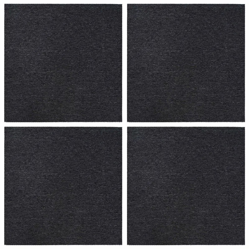 Kilimų plytelė Tamsiai pilka 50 x 50 cm 4 pcs PP ir Bitumas