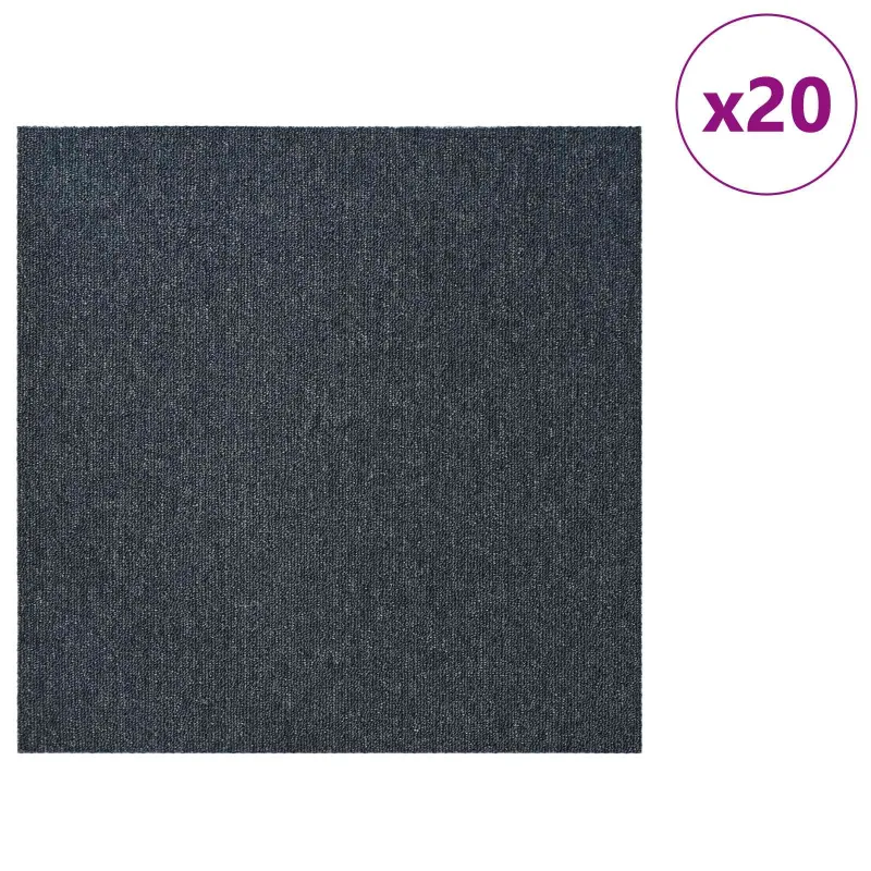 Kilimų plytelė Mėlyna Pilka 50 x 50 cm 20 pcs PP ir Bitumas