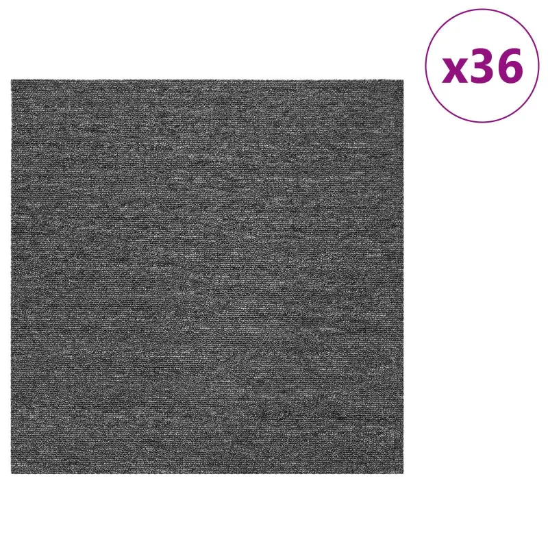 Kilimų plytelė Vidutinė pilka 50 x 50 cm 36 pcs PP ir Bitumas