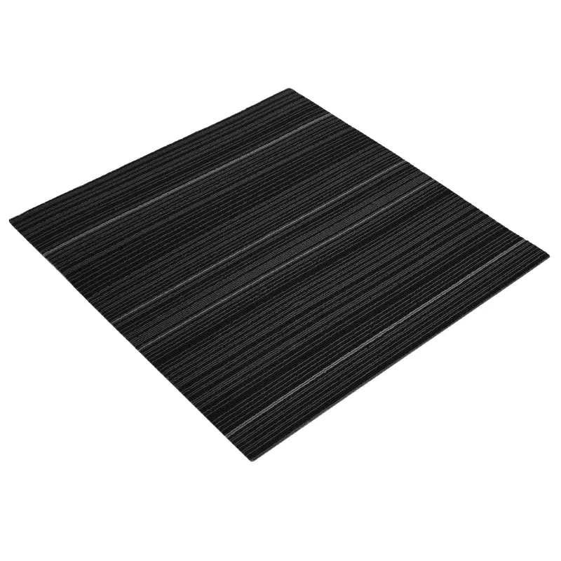 Kilimų plytelė Dryžuota tamsiai pilka 50 x 50 cm 4 pcs