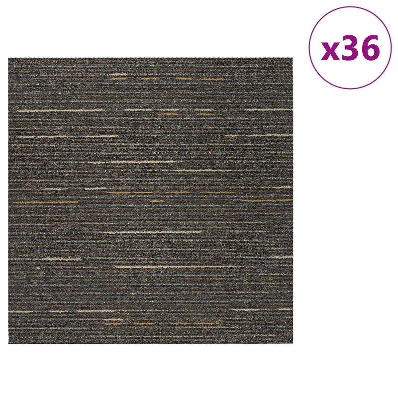 Kilimų plytelė Dryžuota šviesiai ruda 50 x 50 cm 36 pcs