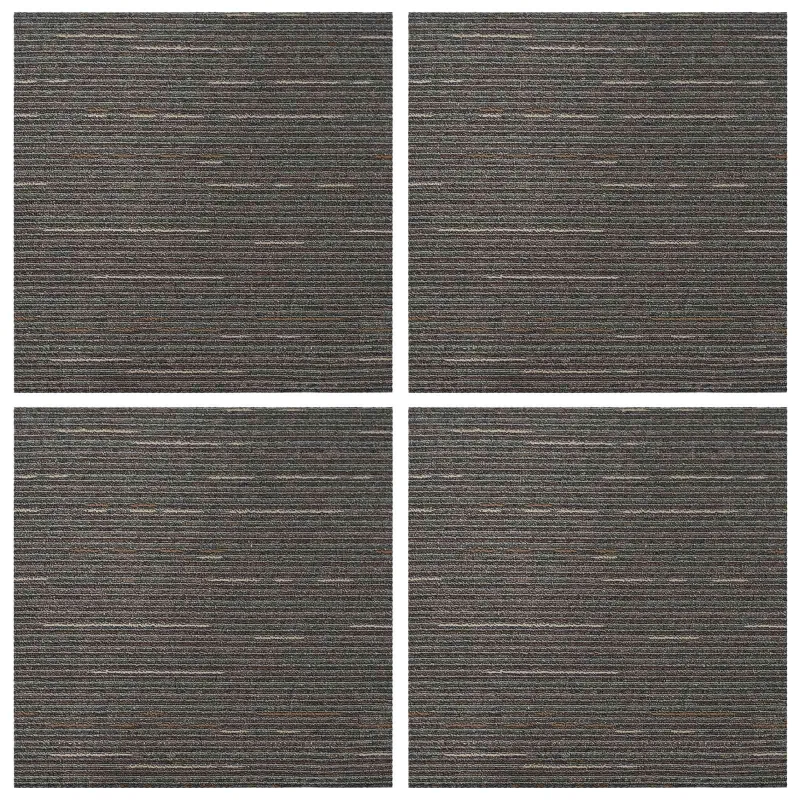 Kilimų plytelė Dryžuota Tamsiai Ruda 50 x 50 cm 4 pcs