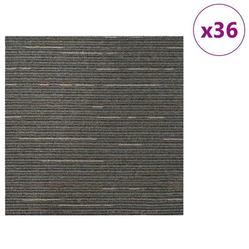 Kilimų plytelė Dryžuota Tamsiai Ruda 50 x 50 cm 36 pcs