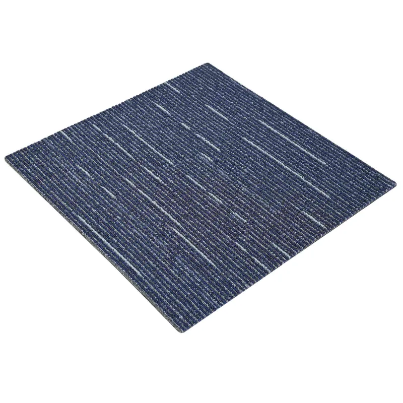 Kilimų plytelė Dryžuota mėlyna 50 x 50 cm 4 pcs PP ir Bitumas
