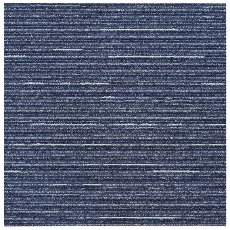 Kilimų plytelė Dryžuota mėlyna 50 x 50 cm 4 pcs PP ir Bitumas