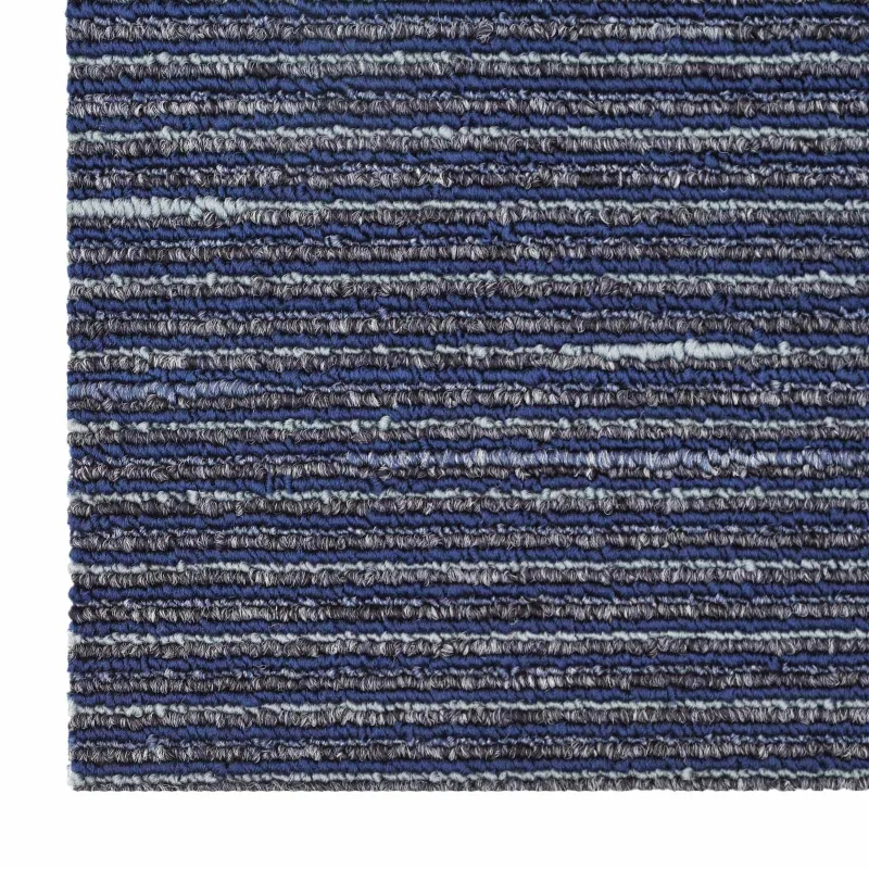 Kilimų plytelė Dryžuota mėlyna 50 x 50 cm 36 pcs PP ir Bitumas