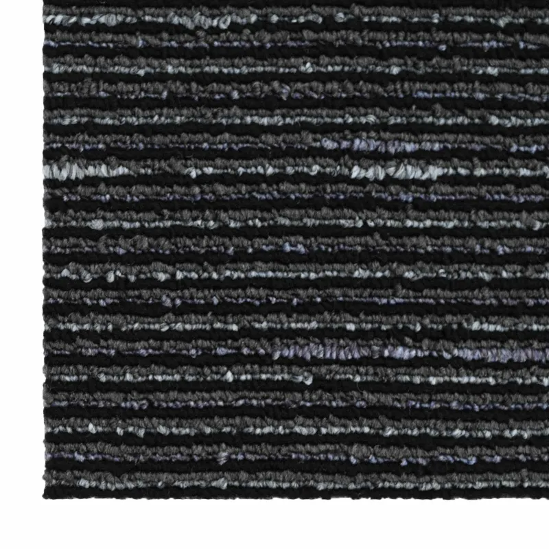 Kilimų plytelė Dryžuota Juoda 50 x 50 cm 20 pcs PP ir Bitumas