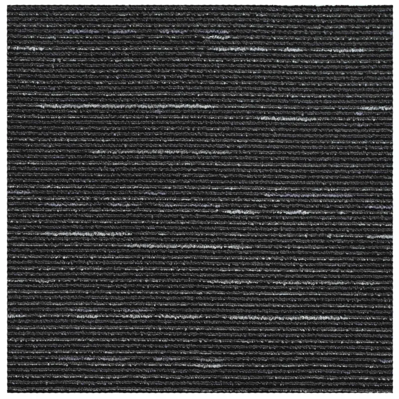 Kilimų plytelė Dryžuota Juoda 50 x 50 cm 36 pcs PP ir Bitumas