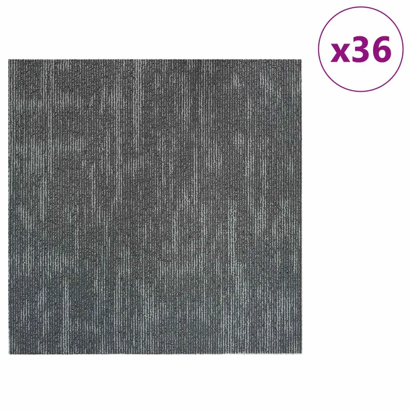 Kilimų plytelė Betono pilka 50 x 50 cm 36 pcs PP ir Bitumas