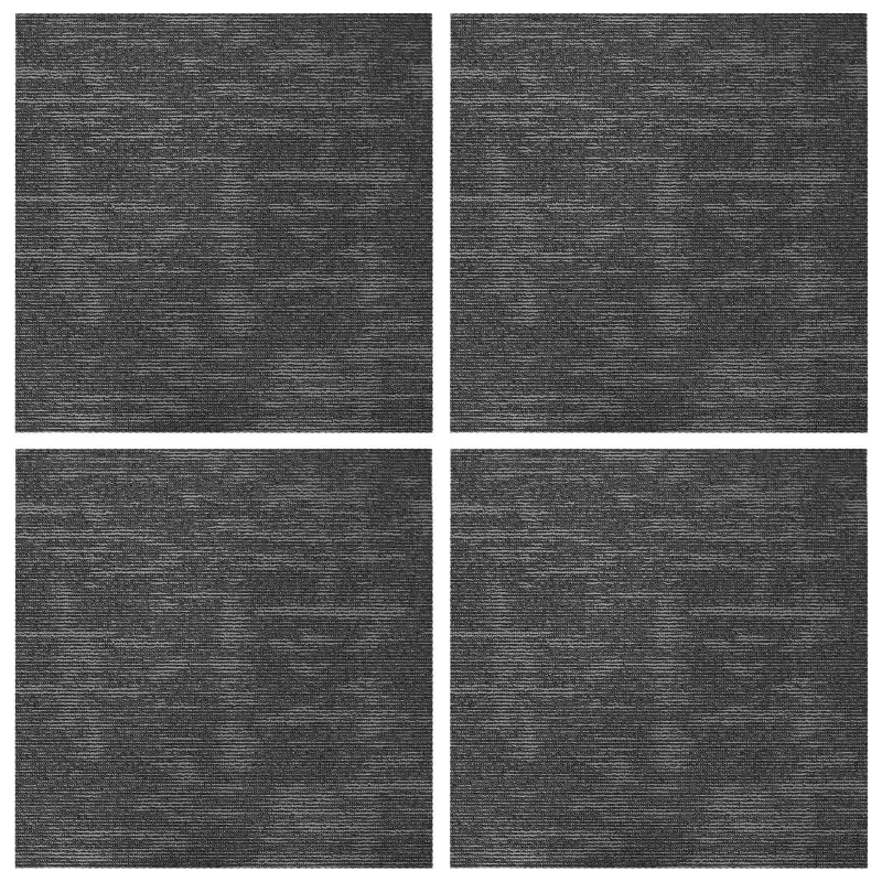 Kilimų plytelė Anglies pilka 50 x 50 cm 4 pcs PP ir Bitumas