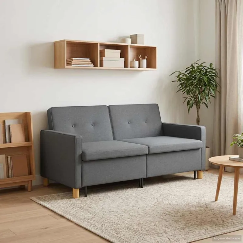 Ištraukiama sofa-lova Tamsiai pilka Audinys