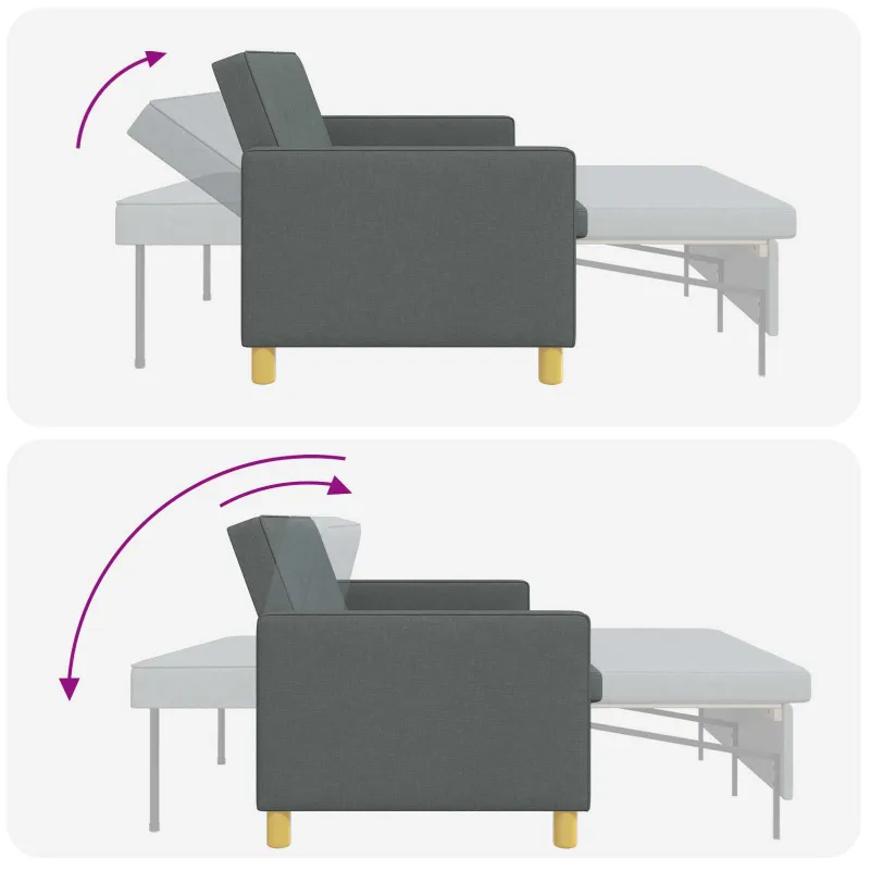 Ištraukiama sofa-lova Tamsiai pilka Audinys