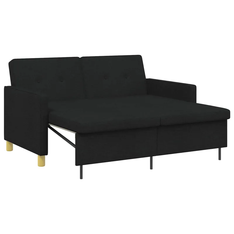 Ištraukiama sofa-lova Juoda Audinys