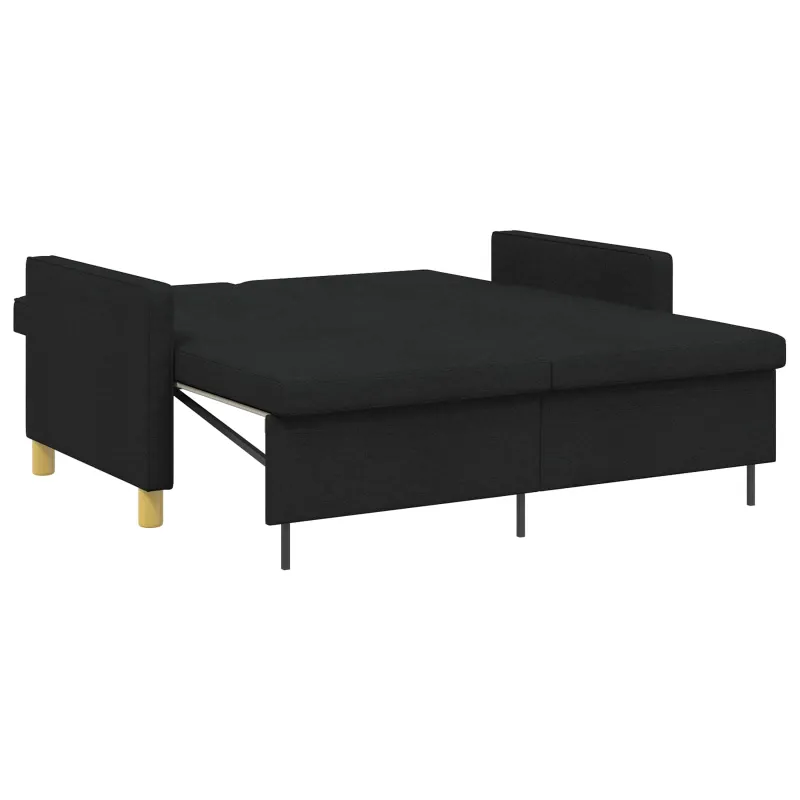 Ištraukiama sofa-lova Juoda Audinys