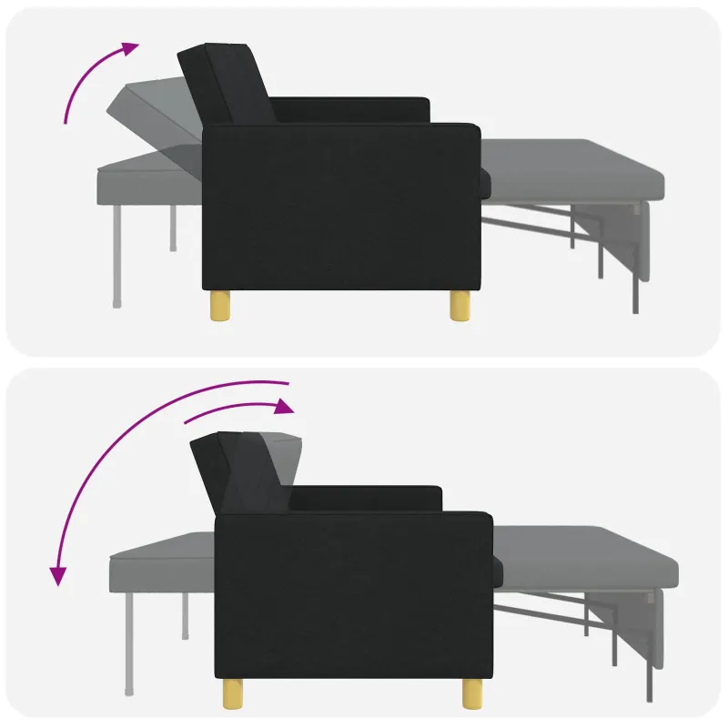 Ištraukiama sofa-lova Juoda Audinys