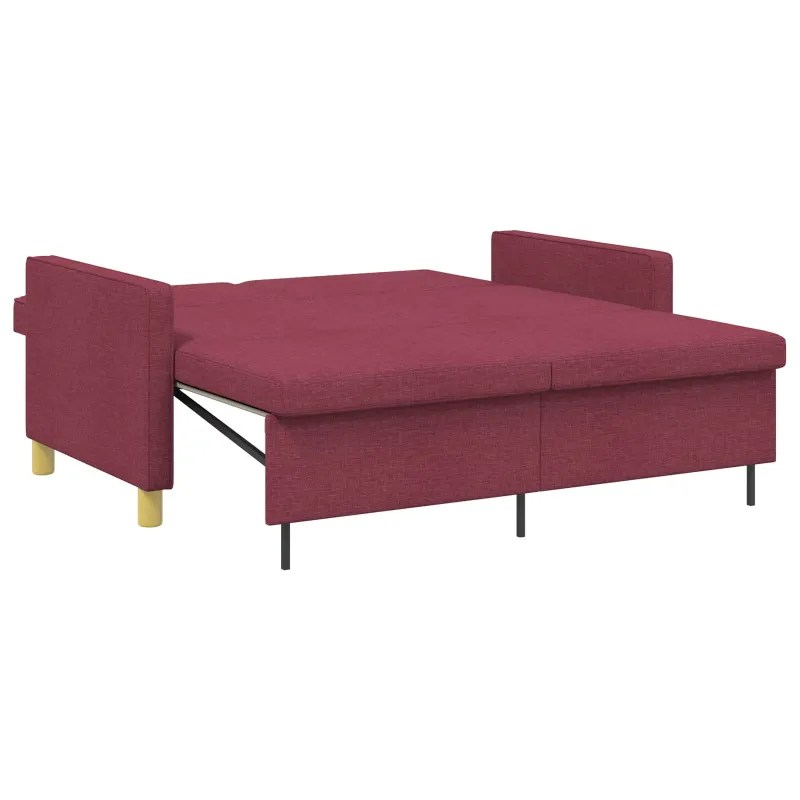 Ištraukiama sofa-lova Vyno raudona Audinys