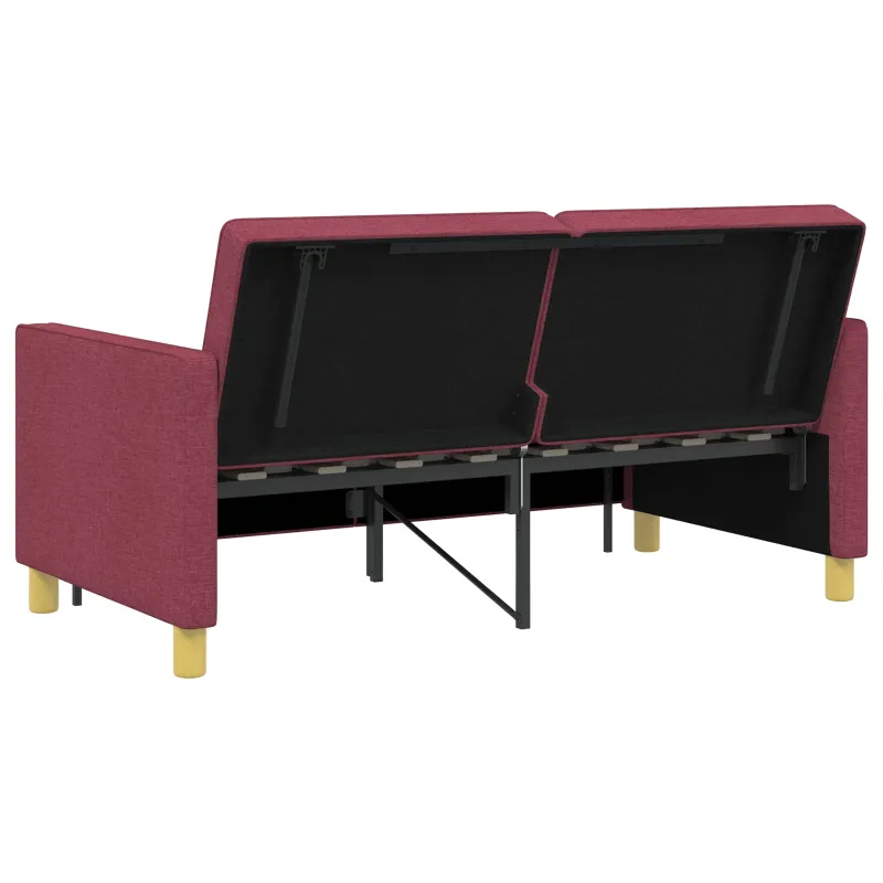 Ištraukiama sofa-lova Vyno raudona Audinys