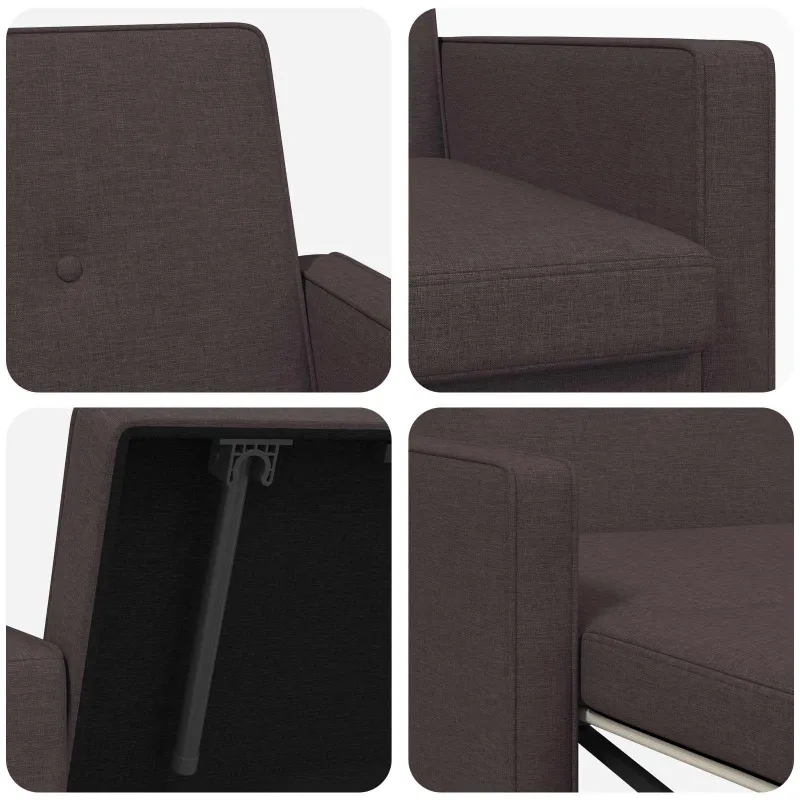 Ištraukiama sofa-lova Tamsiai rudas Audinys