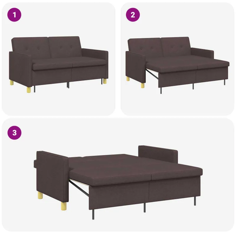 Ištraukiama sofa-lova Tamsiai rudas Audinys