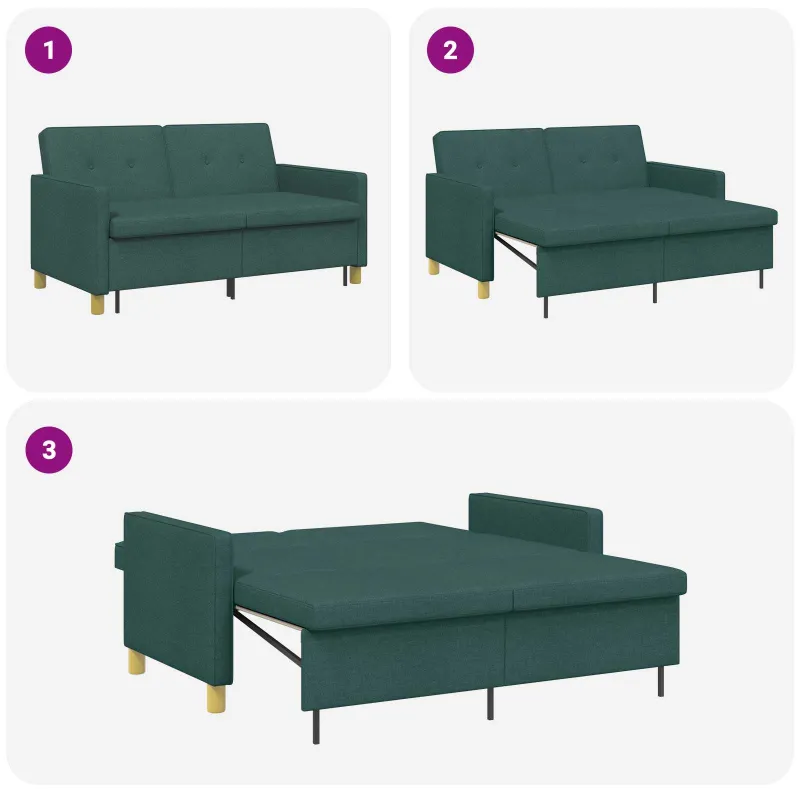 Ištraukiama sofa-lova Tamsiai žalia Audinys