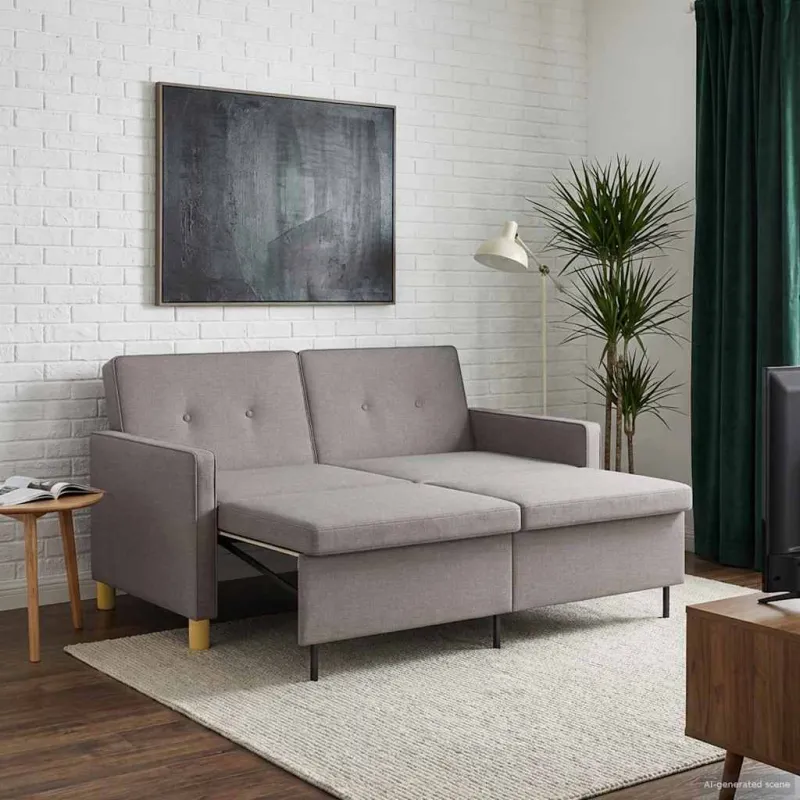 Ištraukiama sofa-lova Taupe Audinys