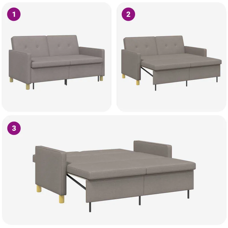 Ištraukiama sofa-lova Taupe Audinys