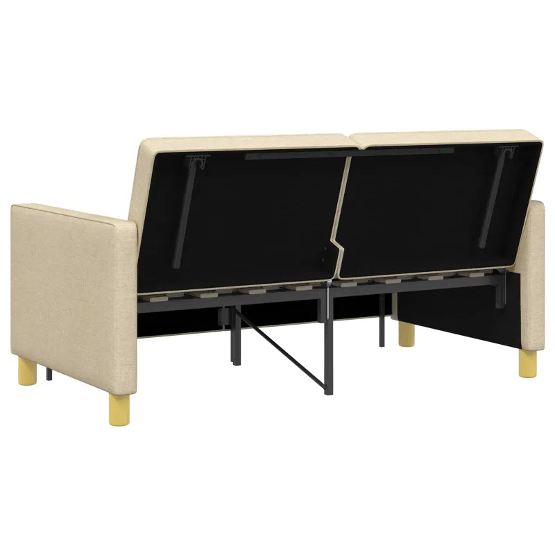 Ištraukiama sofa-lova Kreminė Audinys