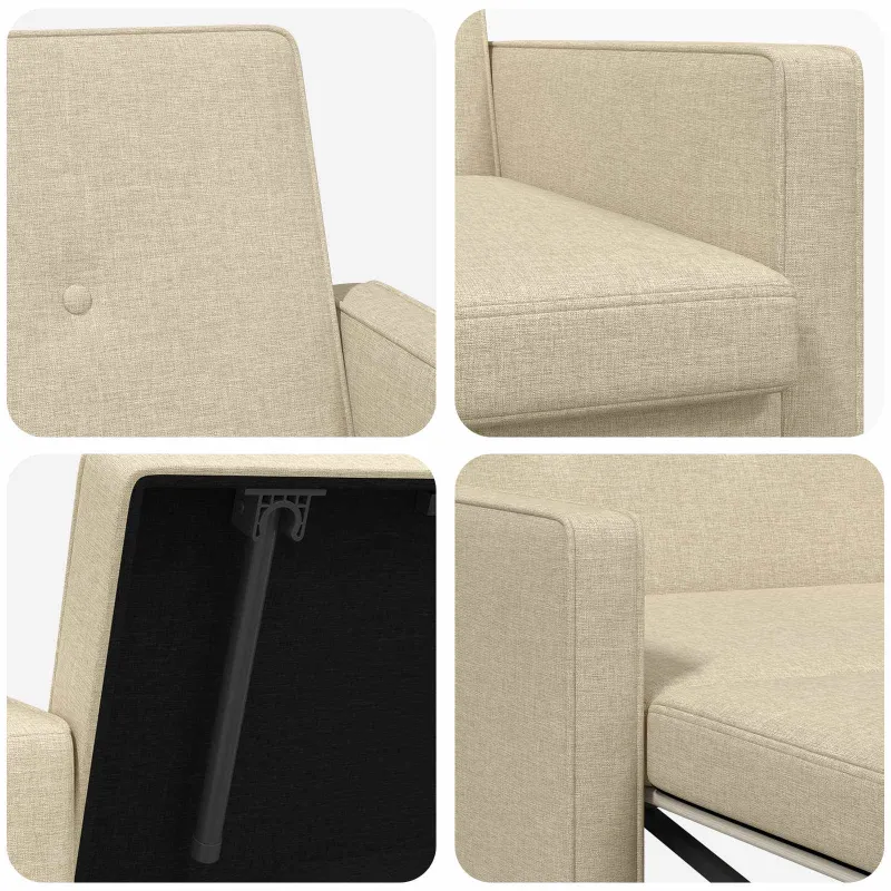 Ištraukiama sofa-lova Kreminė Audinys