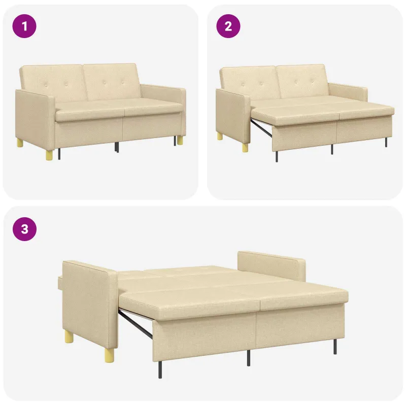 Ištraukiama sofa-lova Kreminė Audinys