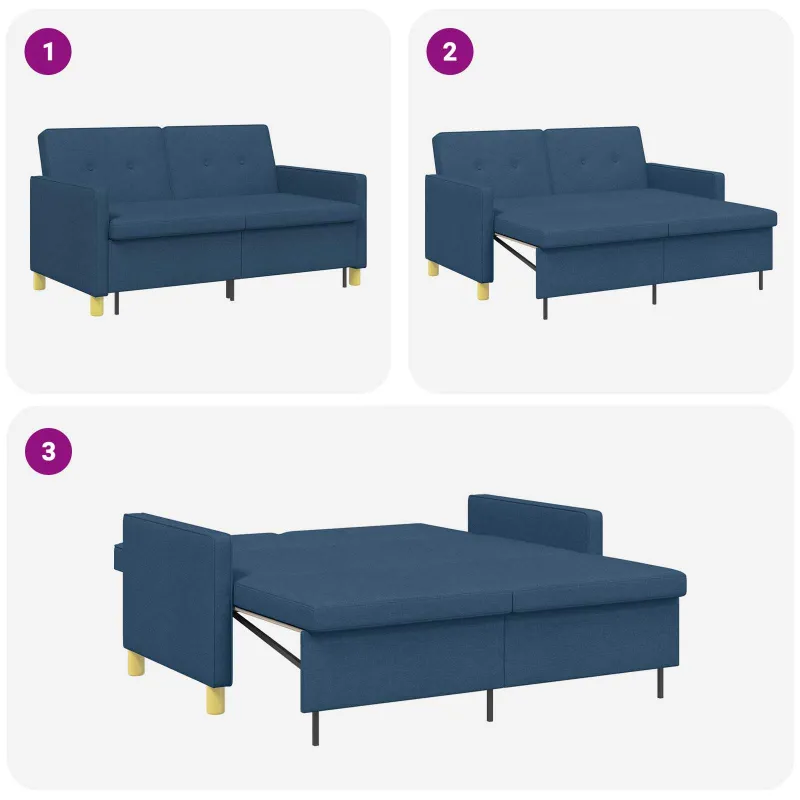 Ištraukiama sofa-lova Mėlyna Audinys