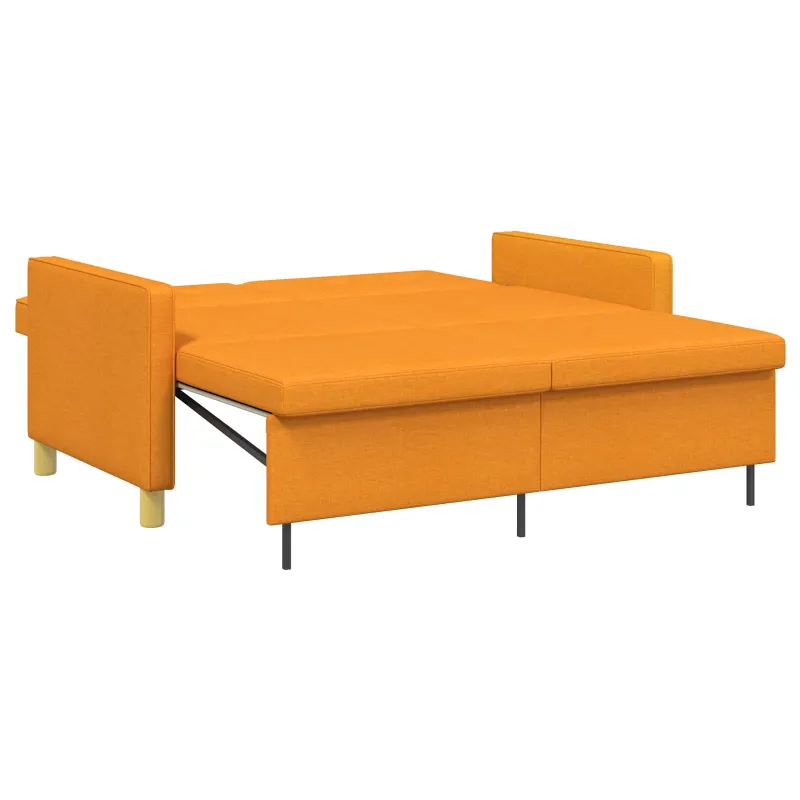 Ištraukiama sofa-lova Tamsiai geltona Audinys
