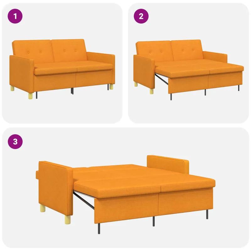 Ištraukiama sofa-lova Tamsiai geltona Audinys
