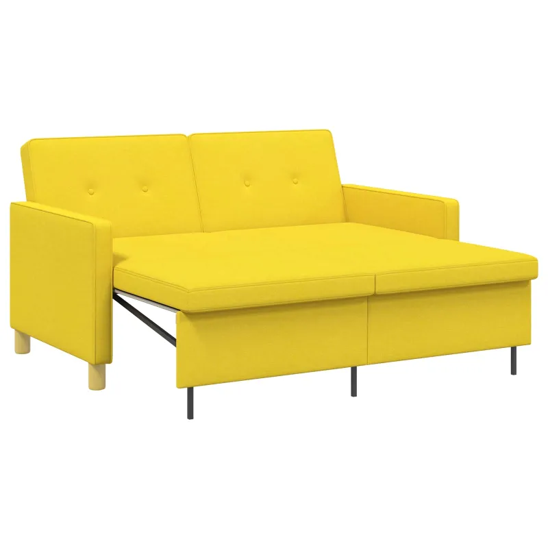 Ištraukiama sofa-lova Šviesi geltona Audinys