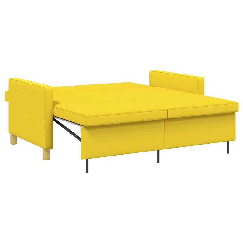Ištraukiama sofa-lova Šviesi geltona Audinys