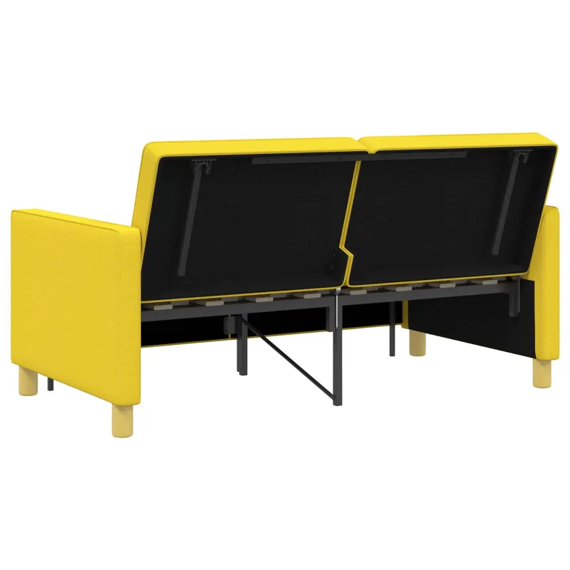Ištraukiama sofa-lova Šviesi geltona Audinys