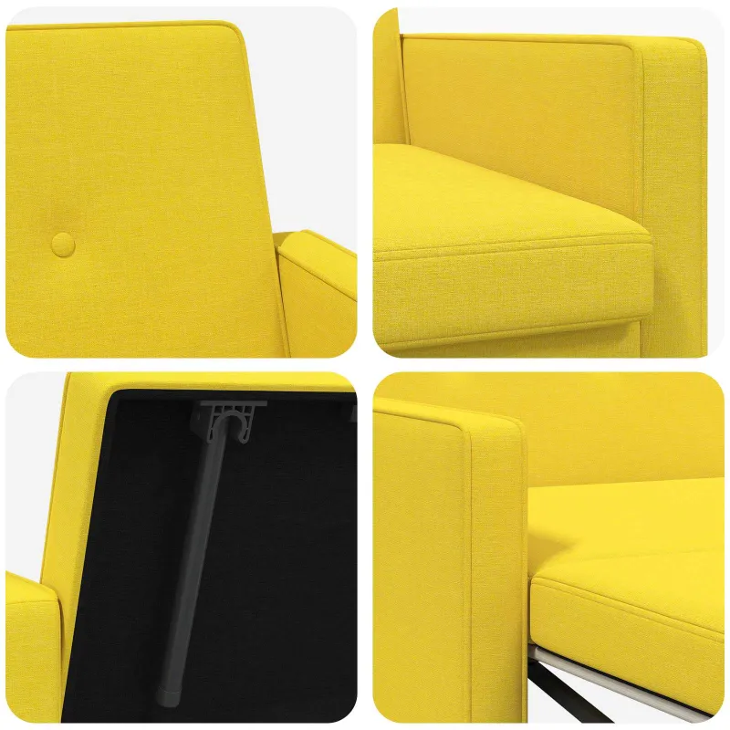 Ištraukiama sofa-lova Šviesi geltona Audinys