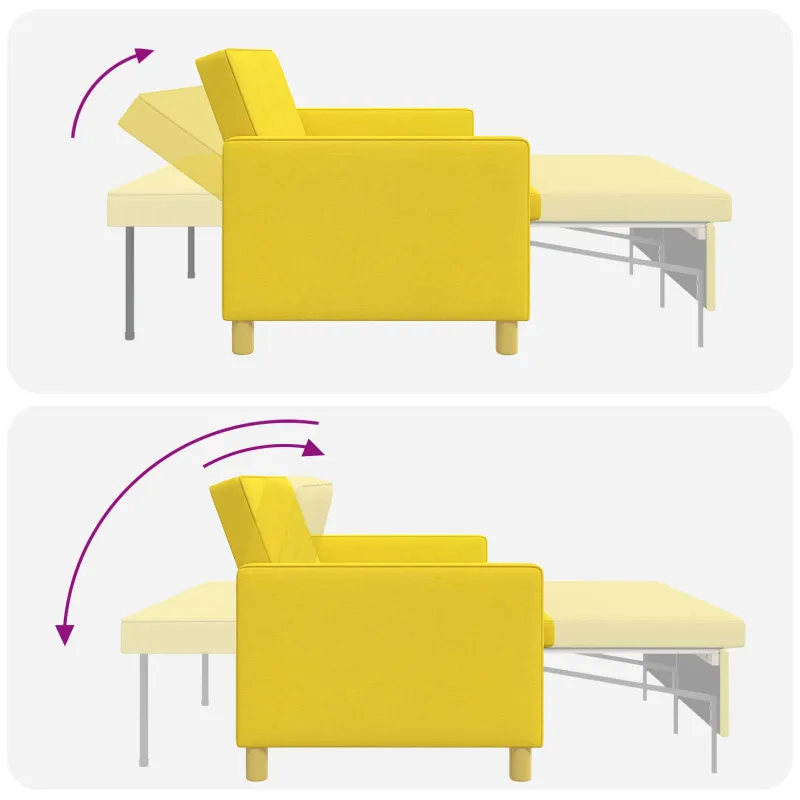 Ištraukiama sofa-lova Šviesi geltona Audinys