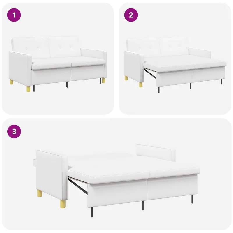 Ištraukiama sofa-lova Balta Audinys