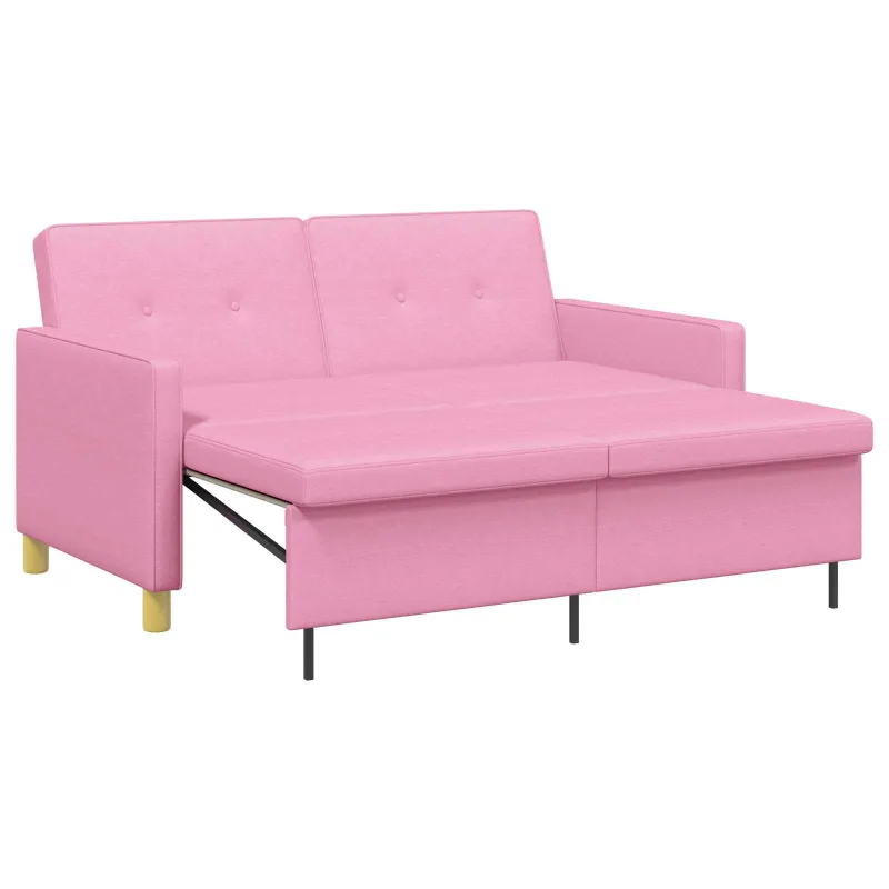 Ištraukiama sofa-lova Rožinė Audinys