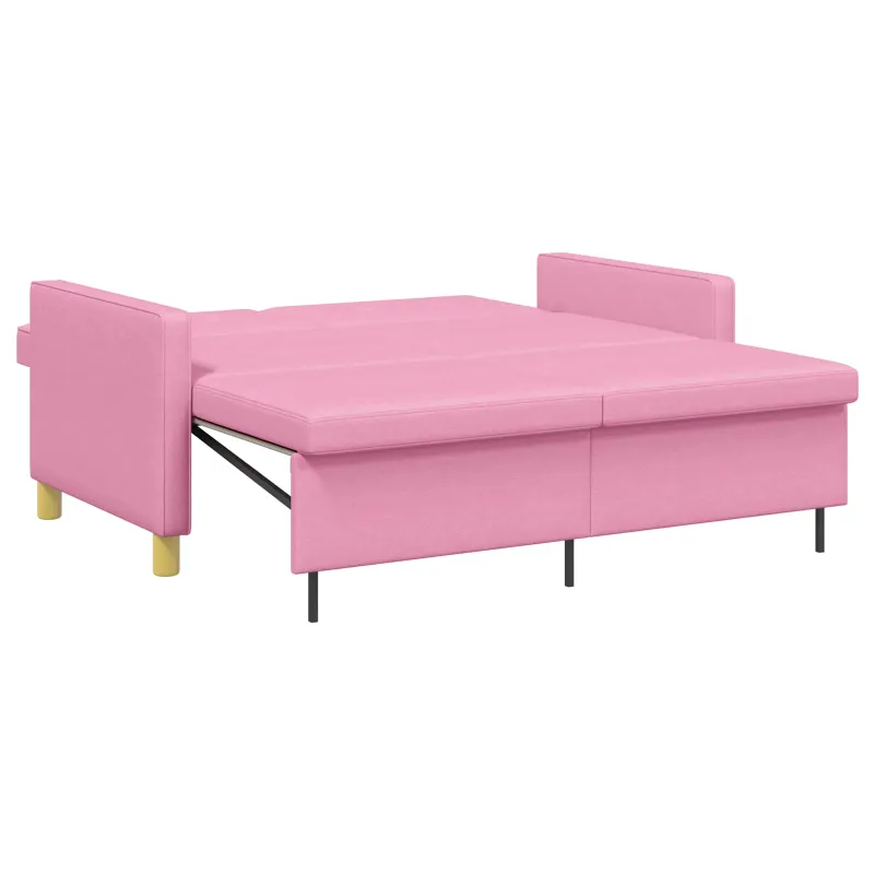 Ištraukiama sofa-lova Rožinė Audinys