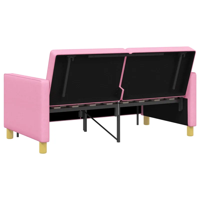 Ištraukiama sofa-lova Rožinė Audinys